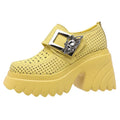 Women's White Platform Pumps Super High Heels Buckle Strap Mary Jane Shoes