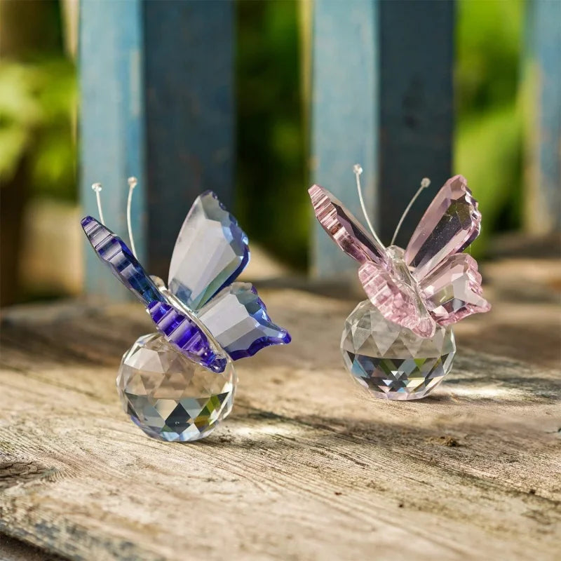 Crystal Cut Butterfly Ornament and Desktop Tabletop Figurine