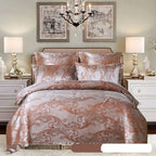 European Satin Jacquard Duvet Cover and Smooth Bedding Set