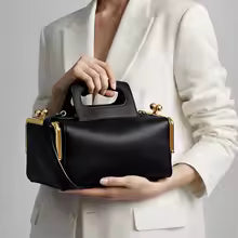 Women's Kiss Lock Frame Shoulder Bag and Clutch Purse