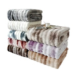 Thick Warm Faux Rabbit Fur Blanket and Soft Plush Throw