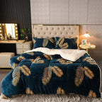 Thick Warm Fleece Quilt and Soft Fluffy Bedding Blanket