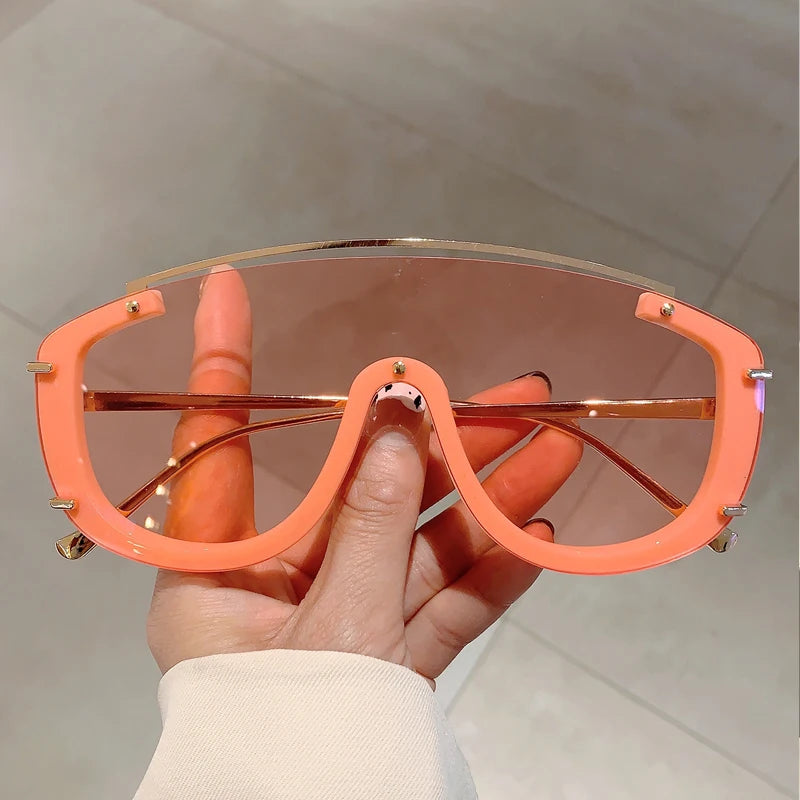 Women's Trendy Y2k Futuristic Gradient Semi-Rimless Sports Sunglasses