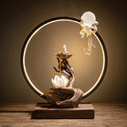 Buddha's Hand Lotus LED Backflow Incense Burner and Tabletop Ornament