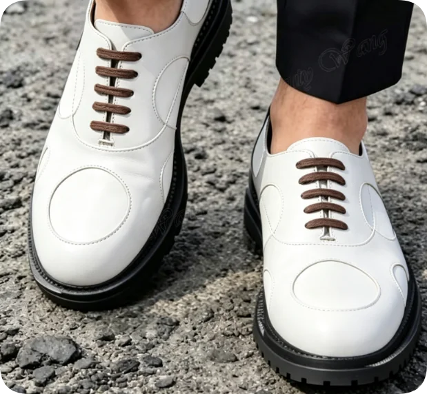 Men's Lace-Up Round Toe High Heel Boots
