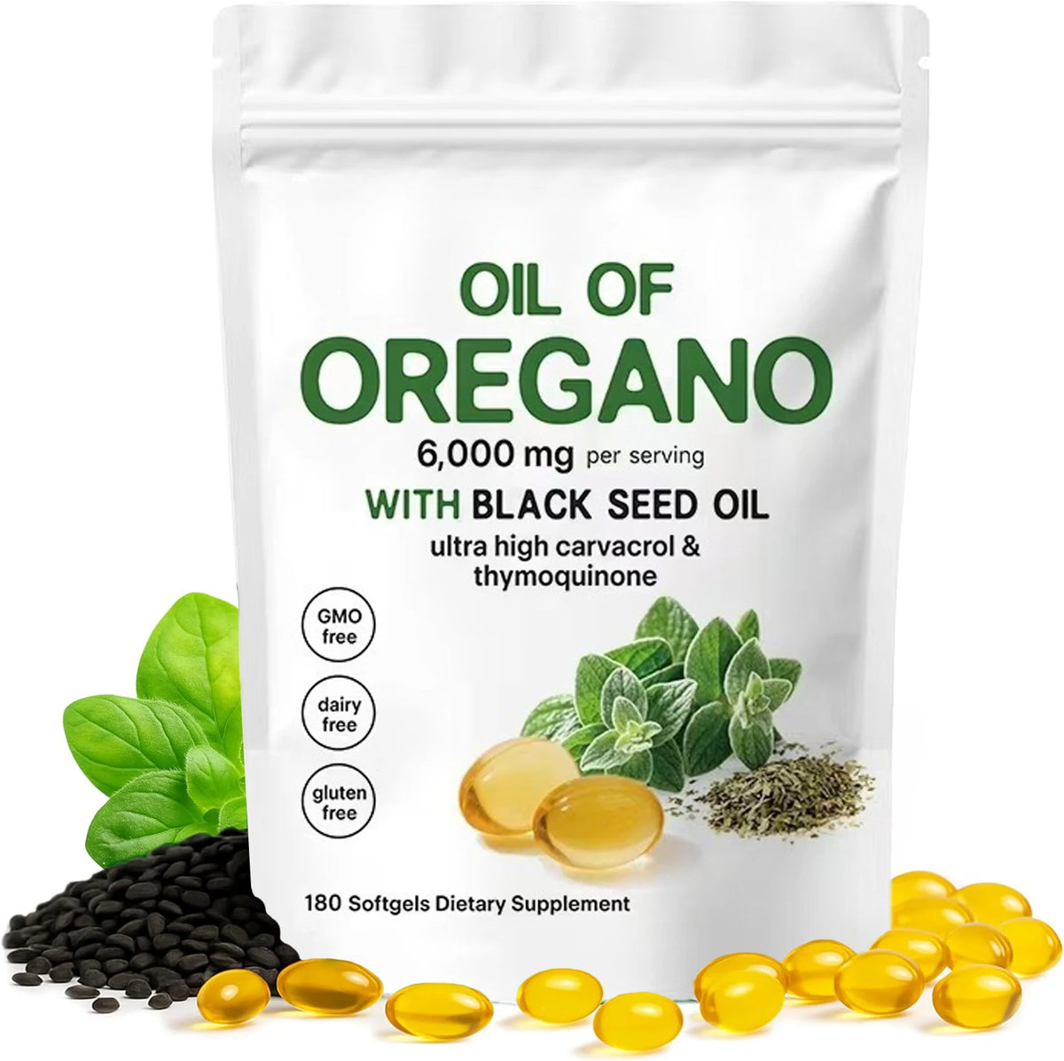 Oil of Oregano Black Seed Oil Immune Support Softgels