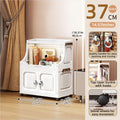 14.6in Foldable PP Plastic Storage Cabinet and Rolling Organizer