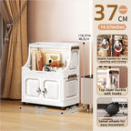 14.6in Foldable PP Plastic Storage Cabinet and Rolling Organizer
