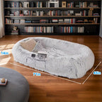 Washable Faux Fur Orthopedic Human Dog Bed for People and Pets