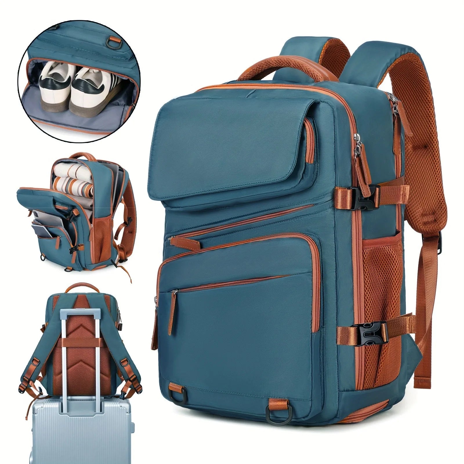 Unisex Casual Nylon Large Capacity Laptop Travel Backpack 2521