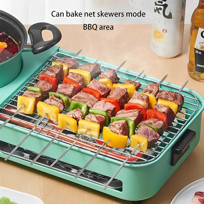 Smokeless 3 in 1 Electric Grill and Korean BBQ Hot Pot