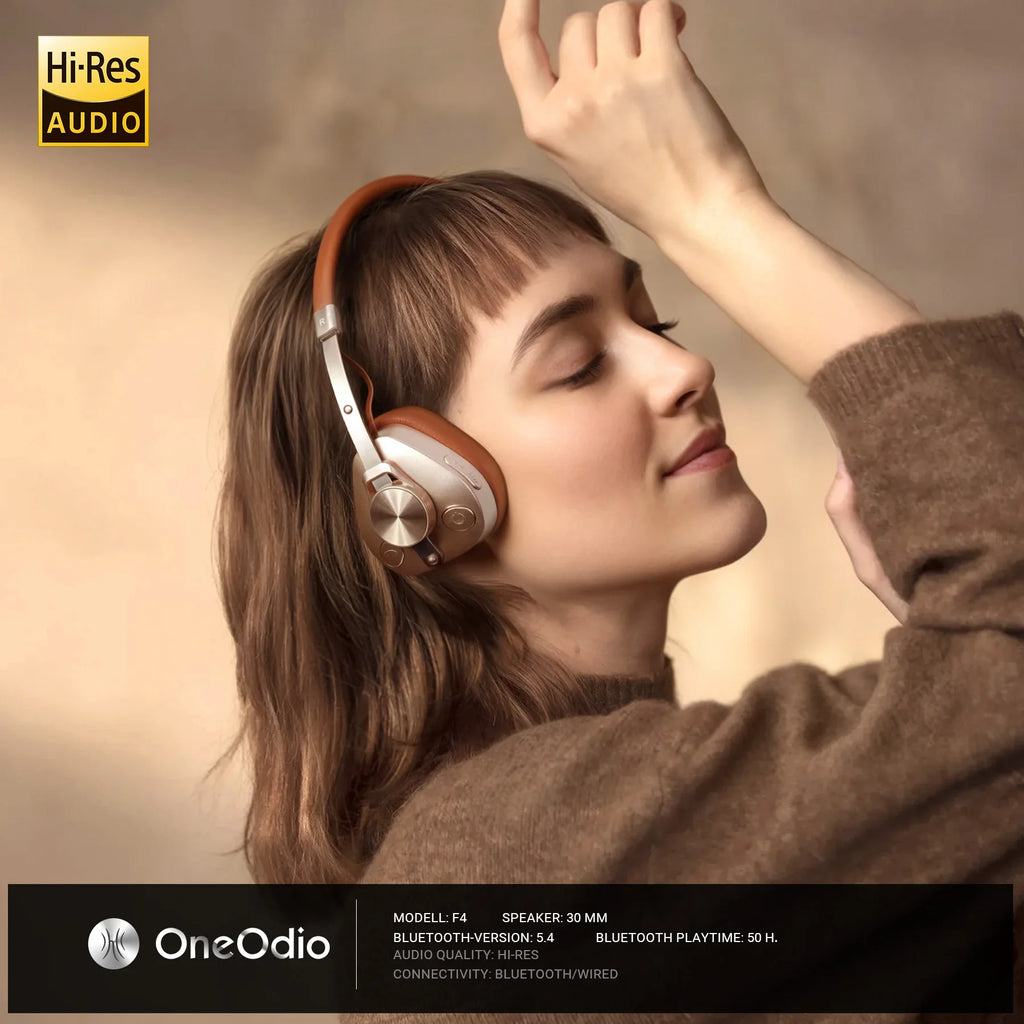 Retro Wireless Bluetooth 5.4 On Ear Headphones with Microphone F4