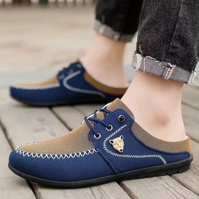 Men's Breathable Mesh Slip-On Mules Outdoor Casual Sandals