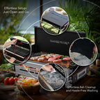 Folding Camping BBQ Grill and Stainless Steel Portable Charcoal Oven