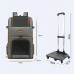 Portable Breathable Double Layer Pet Trolley Bag