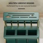 Kitchen Knife Holder and Cutlery Drainer Rack with Removable Drip Tray