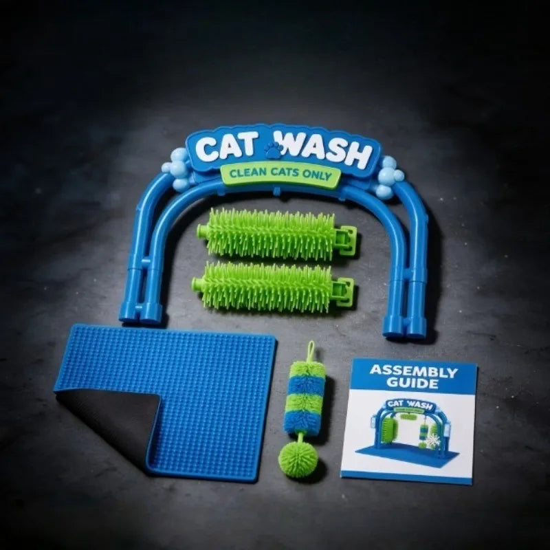 Cat Self Grooming Wash Station and Massage Brush Toy