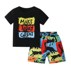 Toddler Boy Summer Letter Print T-Shirt and Shorts Set