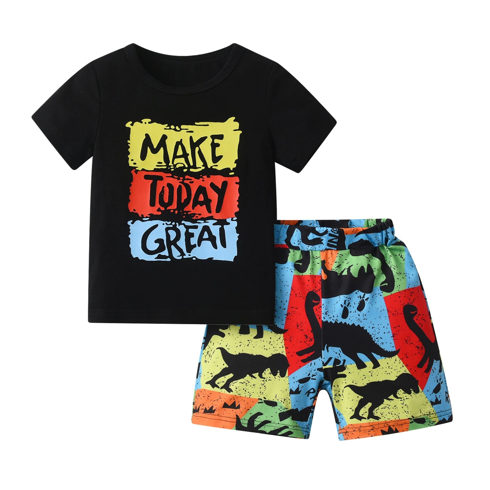 Toddler Boy Summer Letter Print T-Shirt and Shorts Set