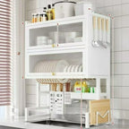 Over the Sink Dish Drying Rack with Utensil Holder