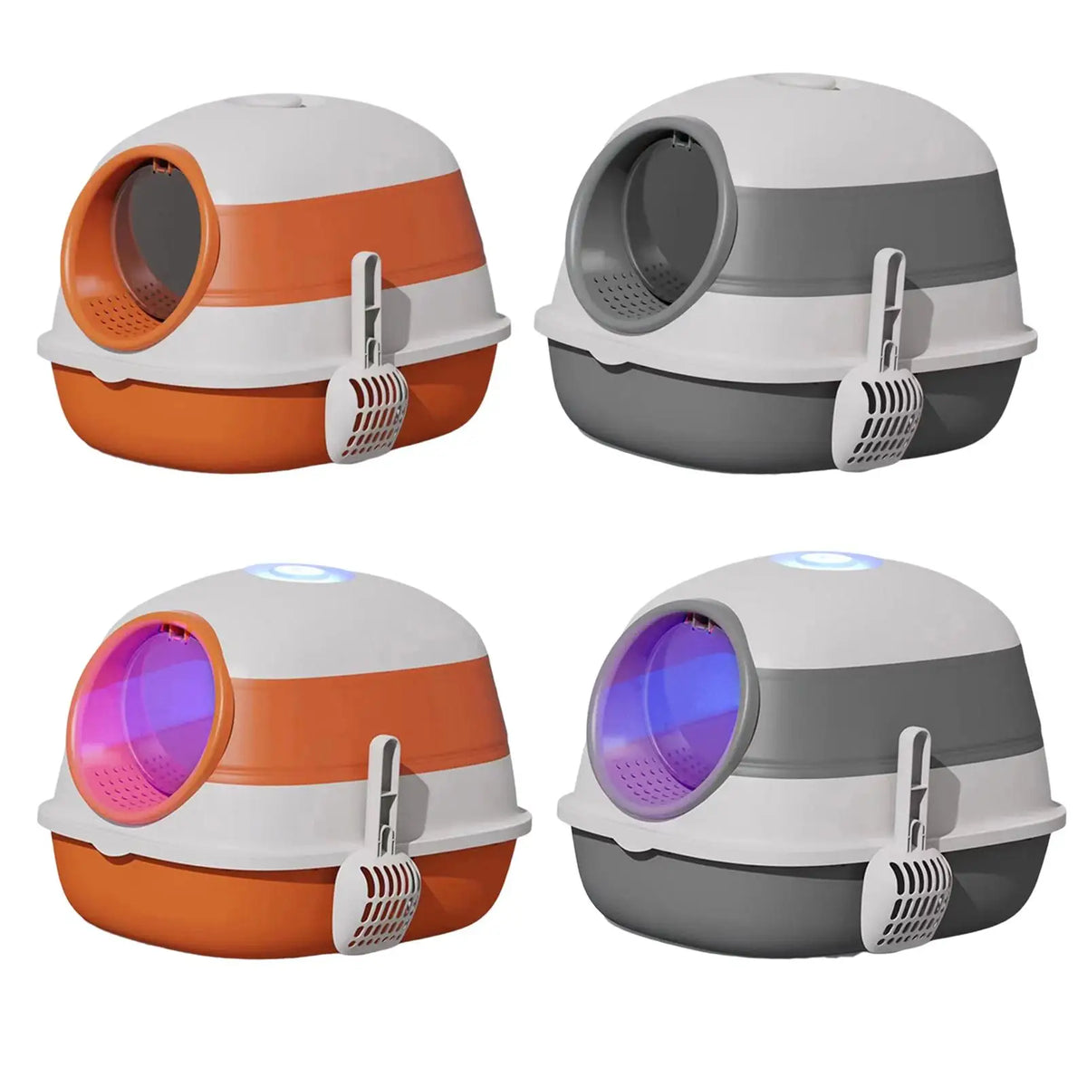 Enclosed Folding Cat Litter Box and Portable Toilet Pan