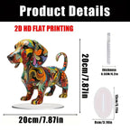 Boho Puppy Dog Flat Acrylic Plaque and Tabletop Ornament