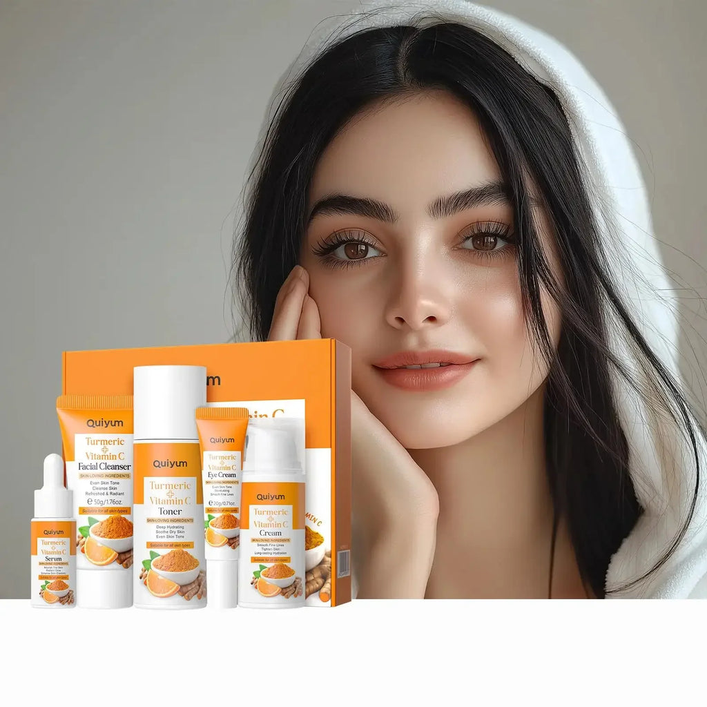 Vitamin C Turmeric Skincare Set 5-Piece Facial Routine Kit