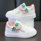 Girls' PU Leather Soft-Soled Casual Running Sneakers