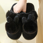 Women's Plush Winter House Slippers Fuzzy Fur Lined Slides