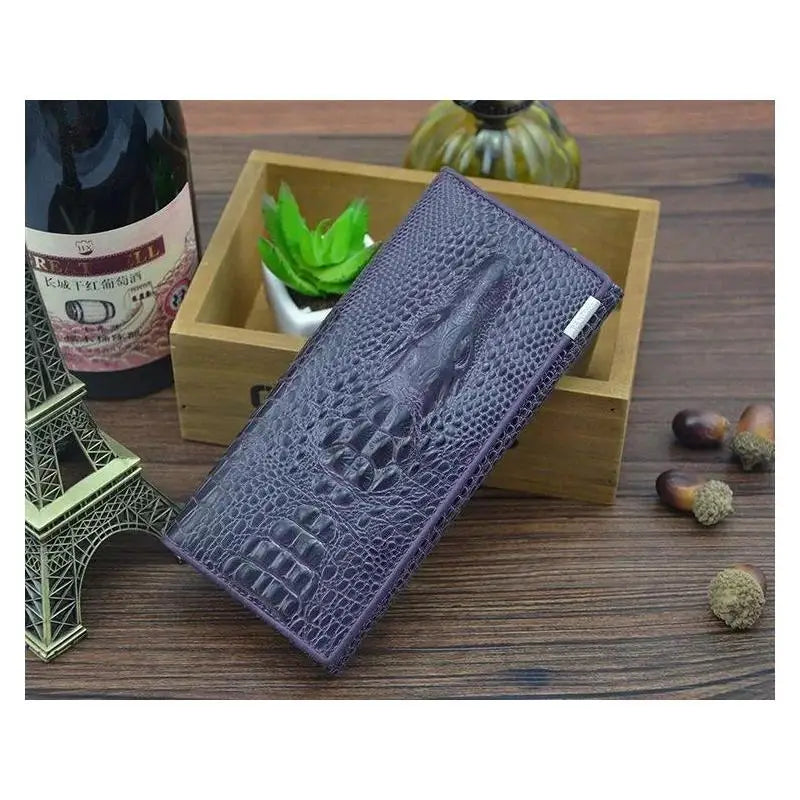 Women's Alligator Pattern Leather Clutch Wallet
