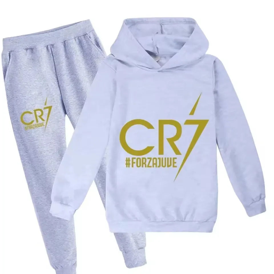Boys' Football Print Hoodie Pants Two-Piece Set