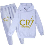 Boys' Football Print Hoodie Pants Two-Piece Set