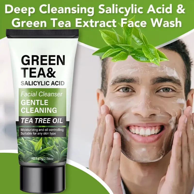 Men's Green Tea & Salicylic Acid Deep Cleansing Face Wash 2.1 oz