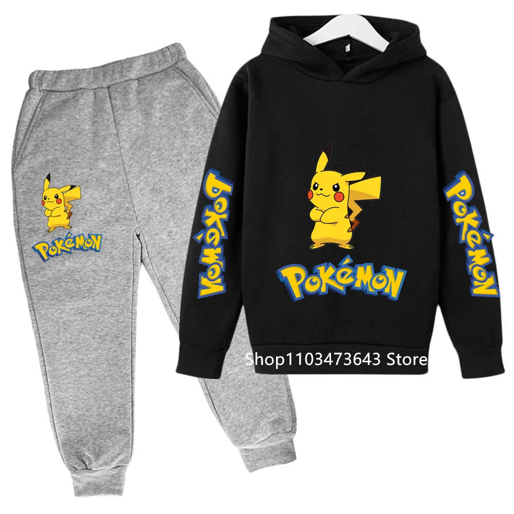 Kids' Cartoon Hoodie Sweatshirt Pants Two-Piece Set