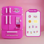 Kids' 1:12 Miniature Double Door Refrigerator Toy with Kitchen Accessories