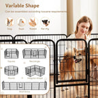 32 Inch Metal Dog Playpen 8-Panel Foldable Pet Fence with Door for Indoor Outdoor Use