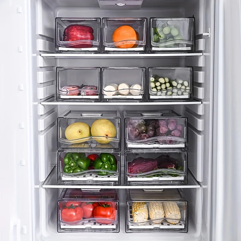 Refrigerator Drawer Storage Box and Food Fresh Organizer Bin