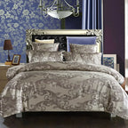 European Satin Jacquard Duvet Cover and Smooth Bedding Set