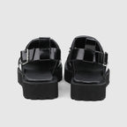 Men's Metal Rivet Buckle Leather Sandals Punk Platform Summer Shoes