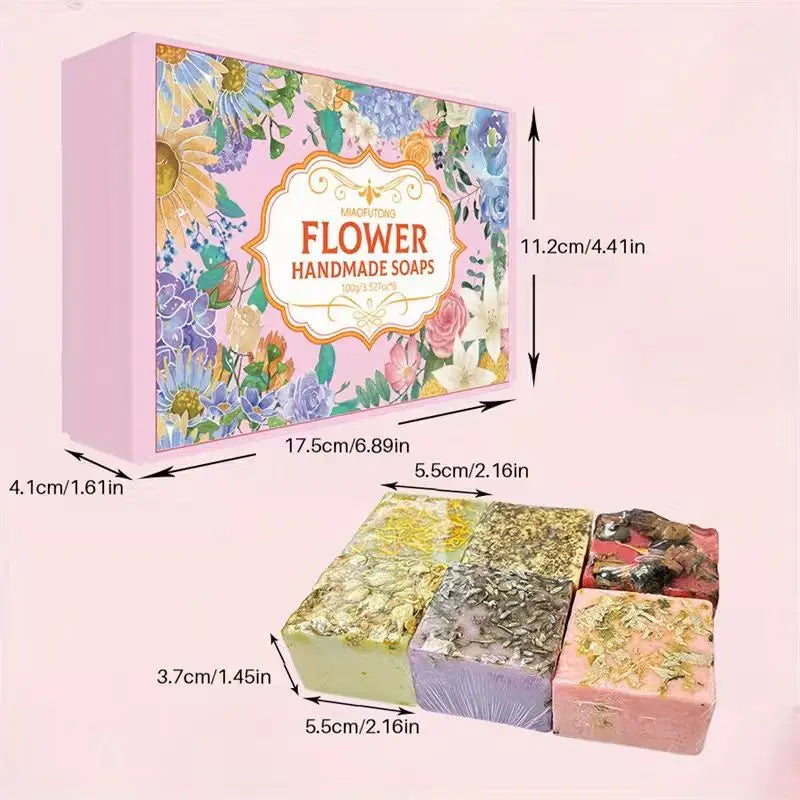 Unisex Floral Essential Oil Moisturizing Bath Soap Gift Set 21.2 oz