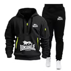 Men's Casual Hooded Sweatshirt and Sports Pants Tracksuit Set