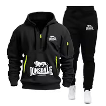 Men's Casual Hooded Sweatshirt and Sports Pants Tracksuit Set
