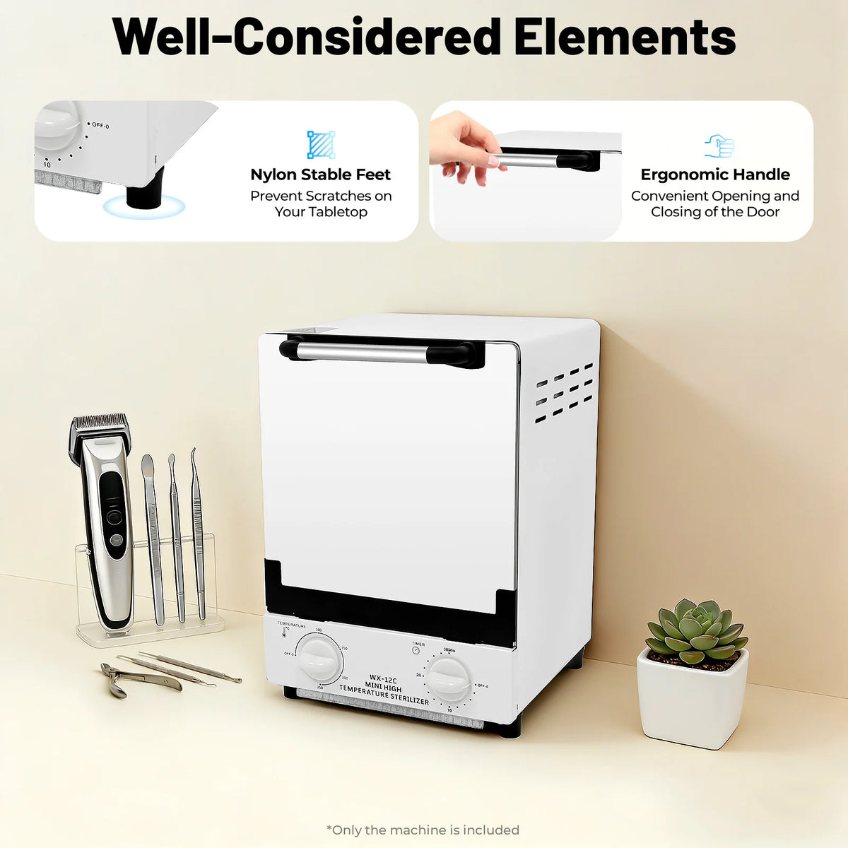 Infrared Heat Nail Tool Sterilizer Cabinet 1000W 10.9 qt