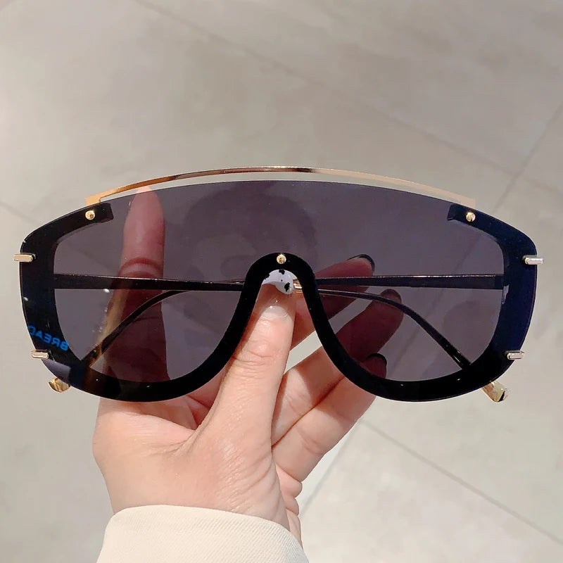 Women's Trendy Y2k Futuristic Gradient Semi-Rimless Sports Sunglasses