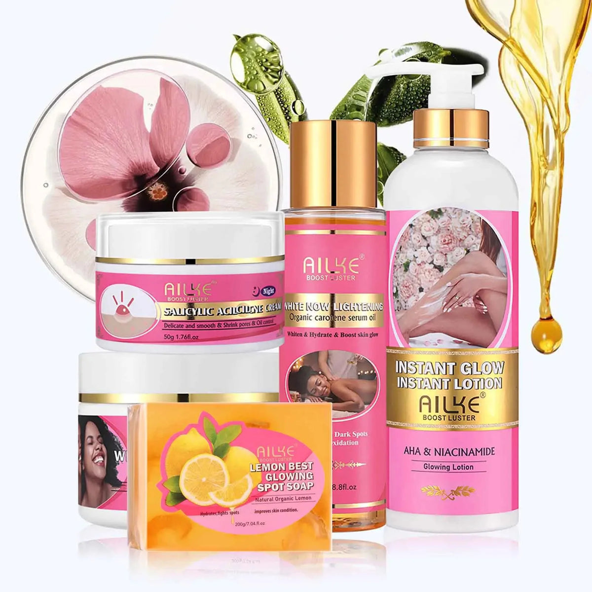 AILKE AHA Organic Skin Brightening Set for Radiant Skin