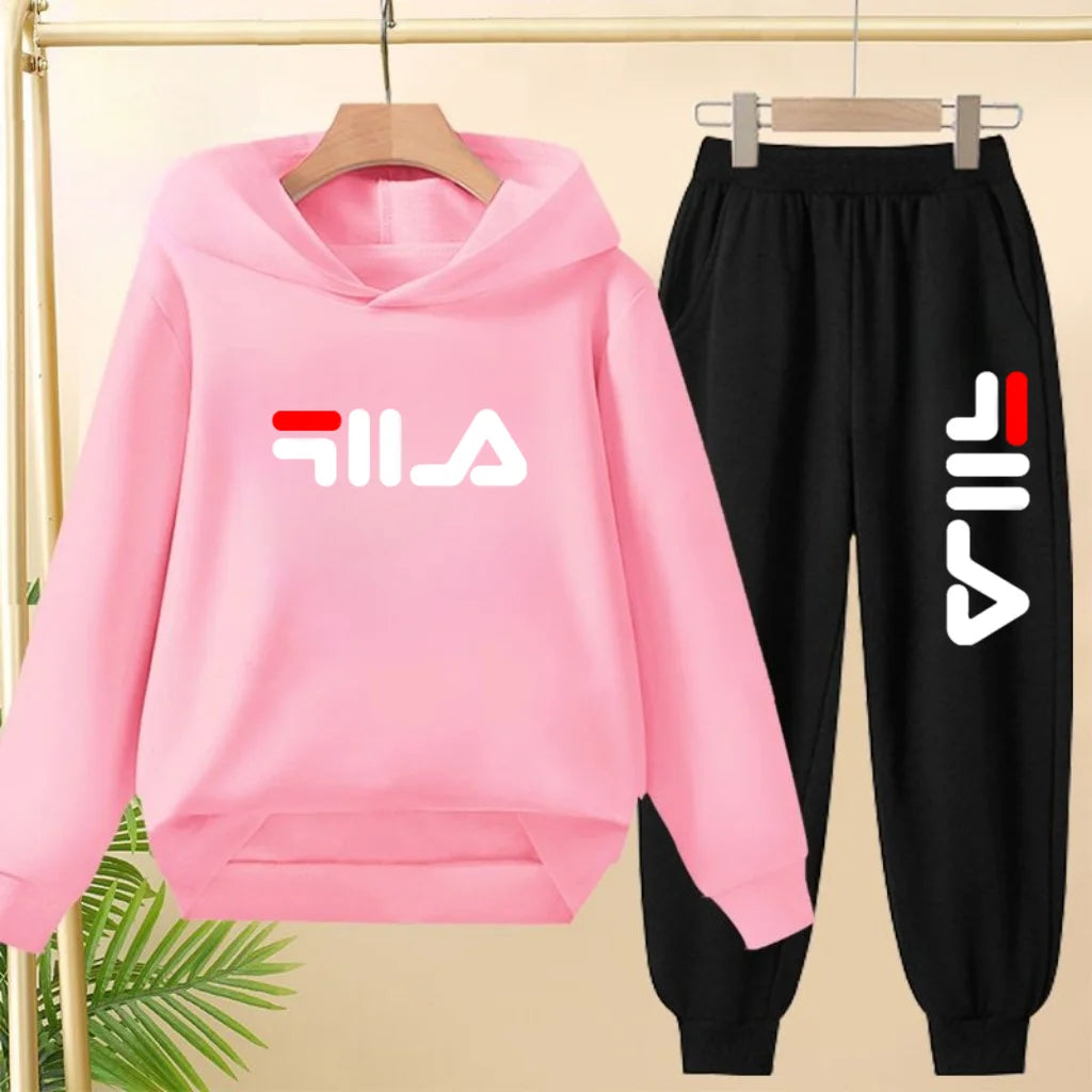 Kids' Pullover Hoodie Sweatshirt Pants Two-Piece Set