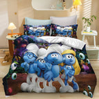Smurfs Cartoon Duvet Cover and Polyester Bedding Set