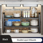 Expandable Under Sink Cabinet Shelf and Multipurpose Storage Organizer Rack