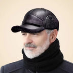 Unisex Winter PU Leather Thermal Earmuff Flat Cap