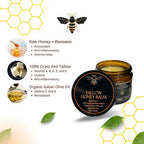 Unisex Organic Grass-Fed Beef Tallow Honey Moisturizing Balm 2.0 oz